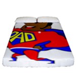 Fathers Day Black Super Dad Fitted Sheet (King Size)