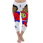 Fathers Day Black Super Dad Capri Winter Leggings 