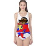 Fathers Day Black Super Dad One Piece Swimsuit