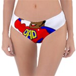 Fathers Day Black Super Dad Reversible Classic Bikini Bottoms