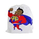 Fathers Day Black Super Dad Drawstring Pouch (XXL)