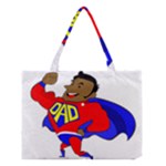 Fathers Day Black Super Dad Medium Tote Bag