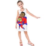 Fathers Day Black Super Dad Kids  Sleeveless Dress