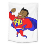 Fathers Day Black Super Dad Medium Tapestry