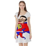 Fathers Day Super Dad Short Sleeve Skater Dress