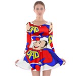 Fathers Day Super Dad Long Sleeve Skater Dress