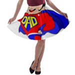 Fathers Day Super Dad A-line Skater Skirt