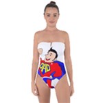 Fathers Day Super Dad Tie Back One Piece Swimsuit