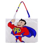 Fathers Day Super Dad Medium Zipper Tote Bag