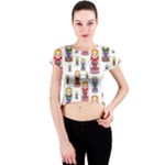 Russian Dolls Crew Neck Crop Top