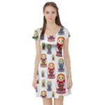 Russian Dolls Short Sleeve Skater Dress