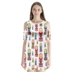 Russian Dolls Shoulder Cutout Velvet  One Piece