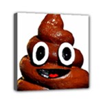 Happy Funny Poop Emoji Mini Canvas 6  x 6  (Stretched)