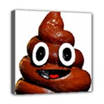 Happy Funny Poop Emoji Mini Canvas 8  x 8  (Stretched)