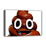 Happy Funny Poop Emoji Deluxe Canvas 18  x 12  (Stretched)