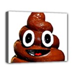 Happy Funny Poop Emoji Deluxe Canvas 20  x 16  (Stretched)