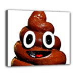 Happy Funny Poop Emoji Deluxe Canvas 24  x 20  (Stretched)