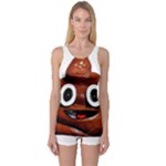 Happy Funny Poop Emoji One Piece Boyleg Swimsuit