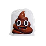 Happy Funny Poop Emoji Drawstring Pouch (Large)