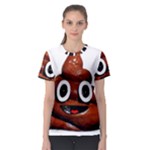 Happy Funny Poop Emoji Women s Sport Mesh Tee