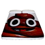 Happy Funny Poop Emoji Fitted Sheet (Queen Size)