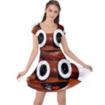 Happy Funny Poop Emoji Cap Sleeve Dress