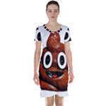 Happy Funny Poop Emoji Short Sleeve Nightdress