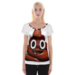 Happy Funny Poop Emoji Cap Sleeve Top