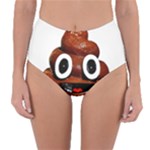 Happy Funny Poop Emoji Reversible High-Waist Bikini Bottoms