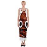 Happy Funny Poop Emoji Fitted Maxi Dress