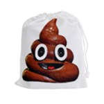 Happy Funny Poop Emoji Drawstring Pouch (XXL)