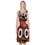 Happy Funny Poop Emoji Midi Sleeveless Dress