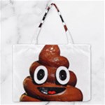 Happy Funny Poop Emoji Zipper Medium Tote Bag