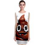 Happy Funny Poop Emoji Sleeveless Velvet Midi Dress