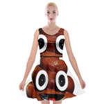 Happy Funny Poop Emoji Velvet Skater Dress