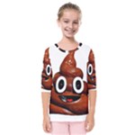 Happy Funny Poop Emoji Kids  Quarter Sleeve Raglan Tee