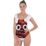 Happy Funny Poop Emoji Short Sleeve Leotard 