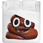 Happy Funny Poop Emoji Duvet Cover (King Size)