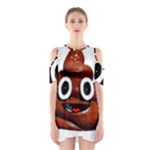 Happy Funny Poop Emoji Shoulder Cutout One Piece