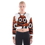 Happy Funny Poop Emoji Cropped Sweatshirt