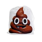 Happy Funny Poop Emoji Drawstring Pouch (XL)