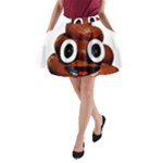 Happy Funny Poop Emoji A-Line Pocket Skirt