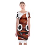 Happy Funny Poop Emoji Classic Short Sleeve Midi Dress