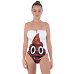 Happy Funny Poop Emoji Tie Back One Piece Swimsuit