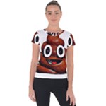 Happy Funny Poop Emoji Short Sleeve Sports Top 