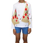 Fathers Day Pizza Kids  Long Sleeve Swimwear