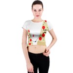 Fathers Day Pizza Crew Neck Crop Top