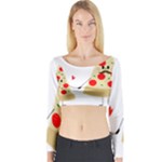 Fathers Day Pizza Long Sleeve Crop Top (Tight Fit)