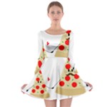 Fathers Day Pizza Long Sleeve Skater Dress