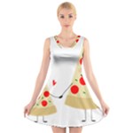 Fathers Day Pizza V-Neck Sleeveless Dress